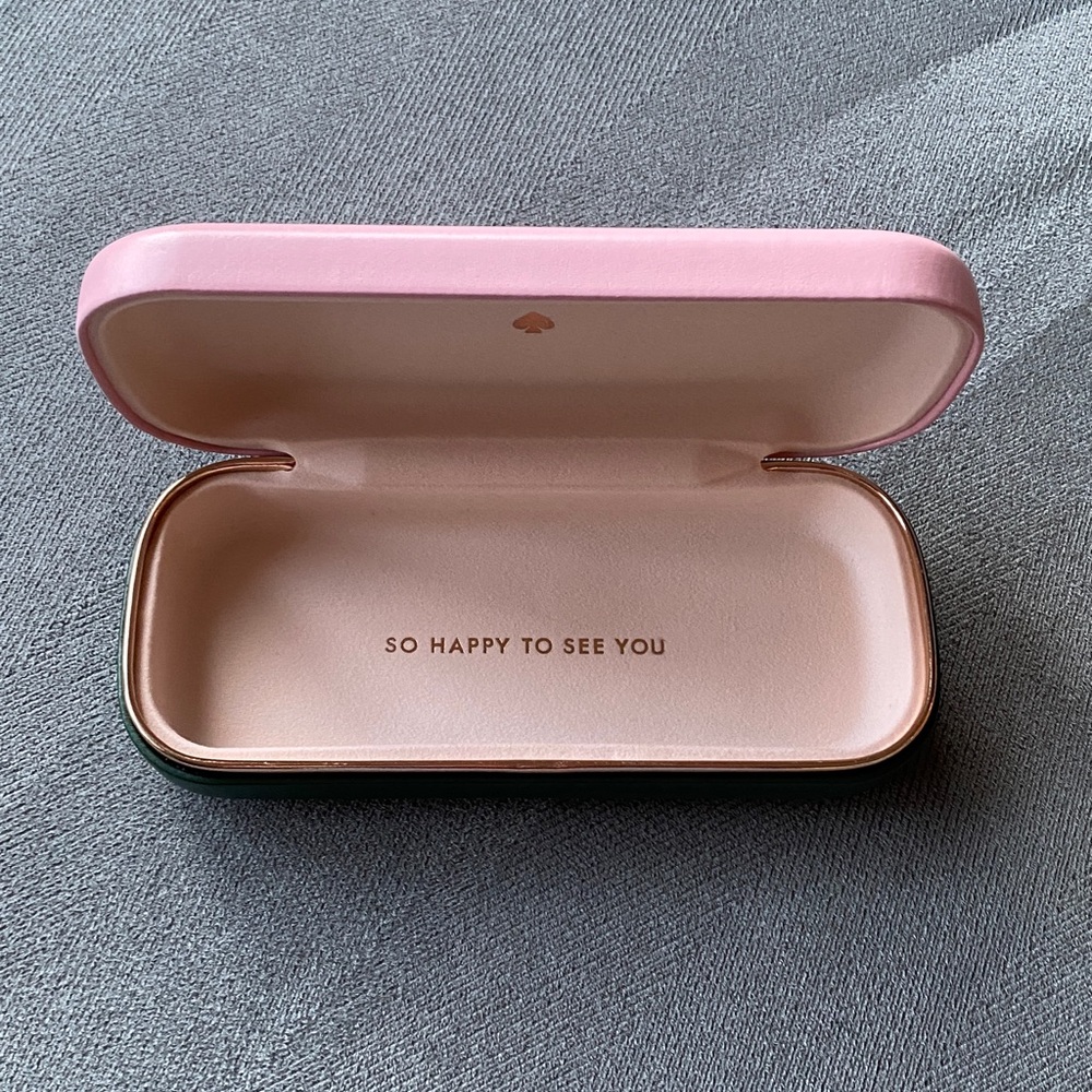 KATE SPADE Pink and Green Hard Shell Eyeglasses Sunglasses Case